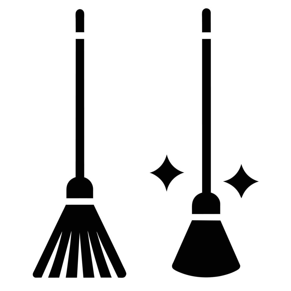 Broom icons sketch art illustration vector