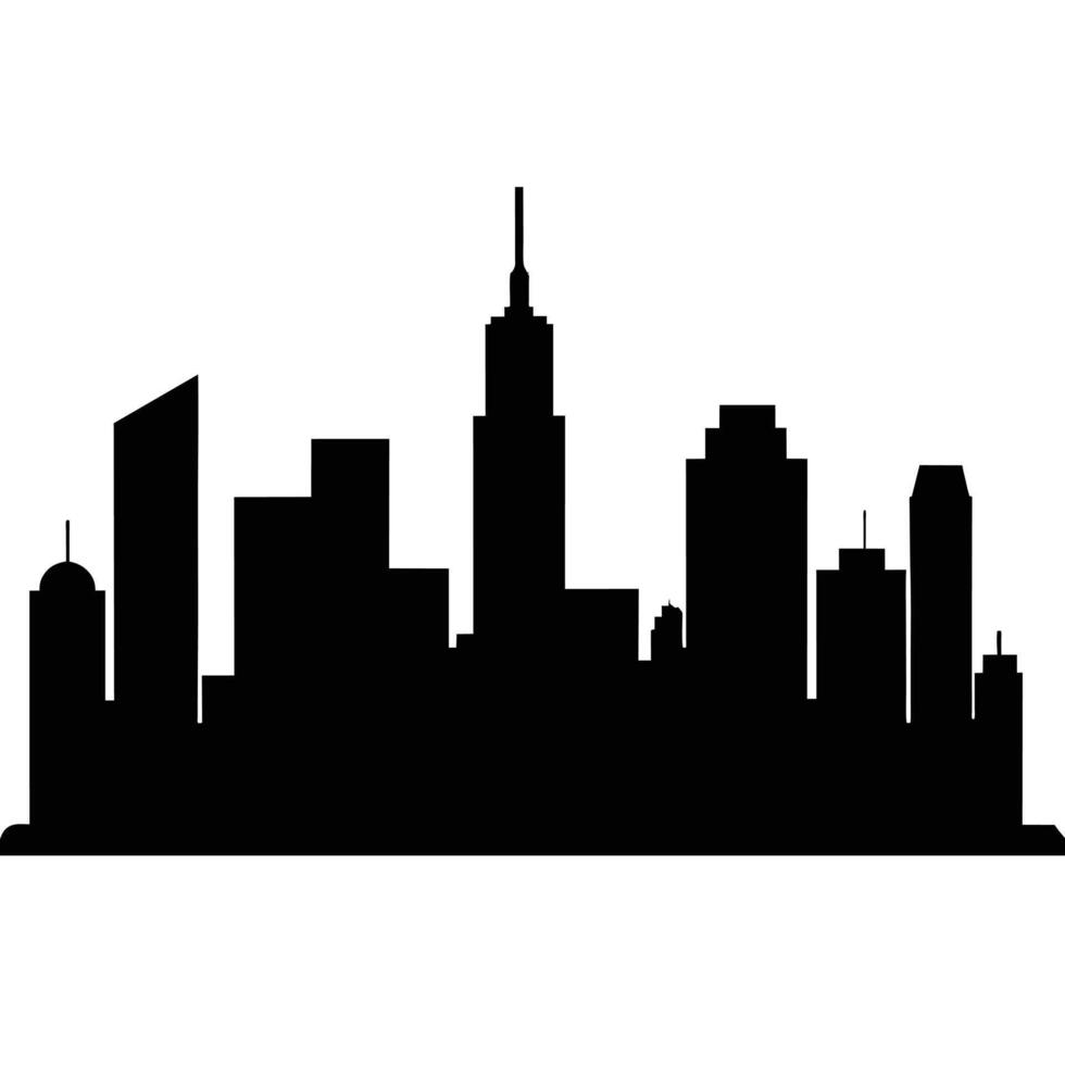 City Skyline Silhouette featuring high resolution on a white background vector