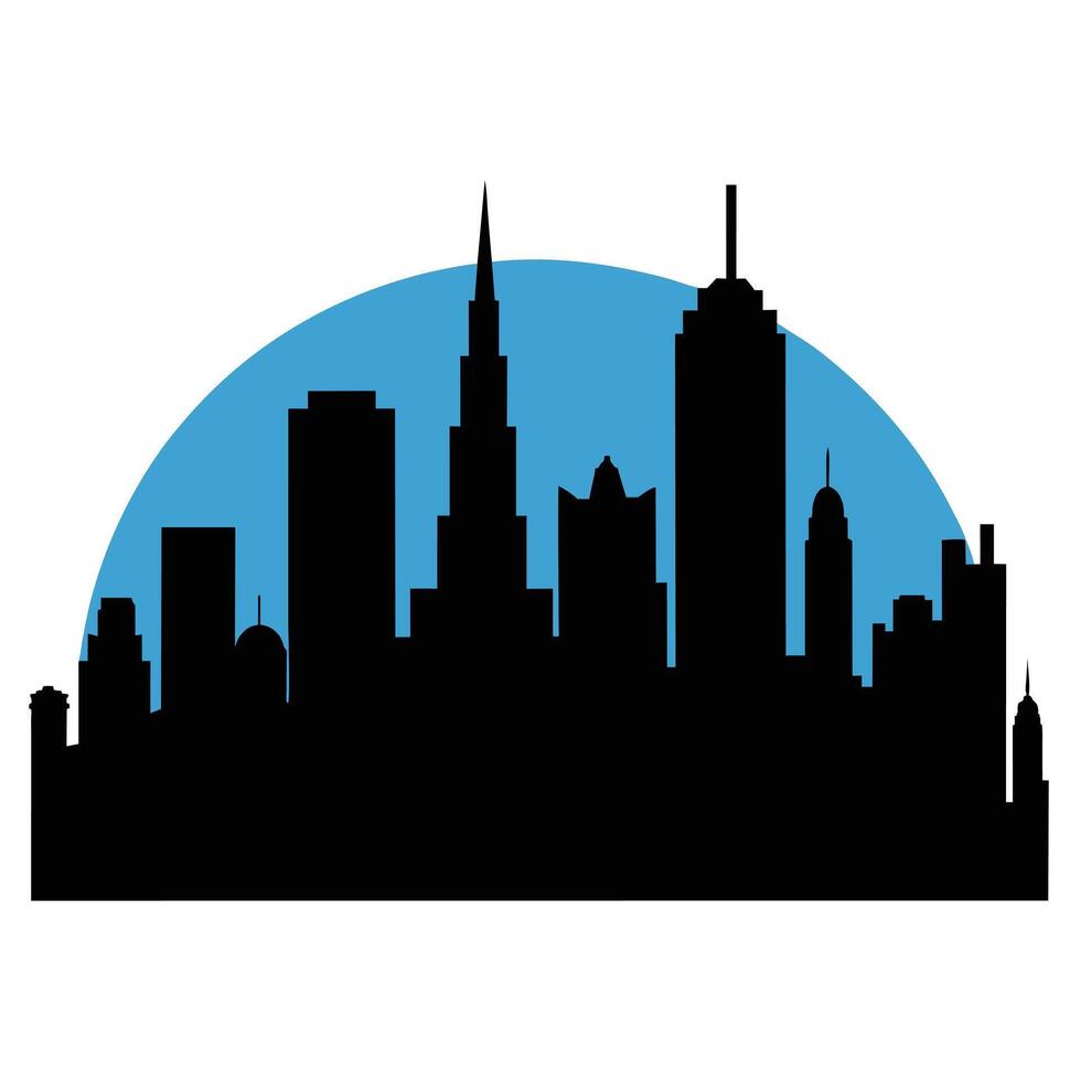 City Skyline Silhouette featuring high resolution on a white background vector