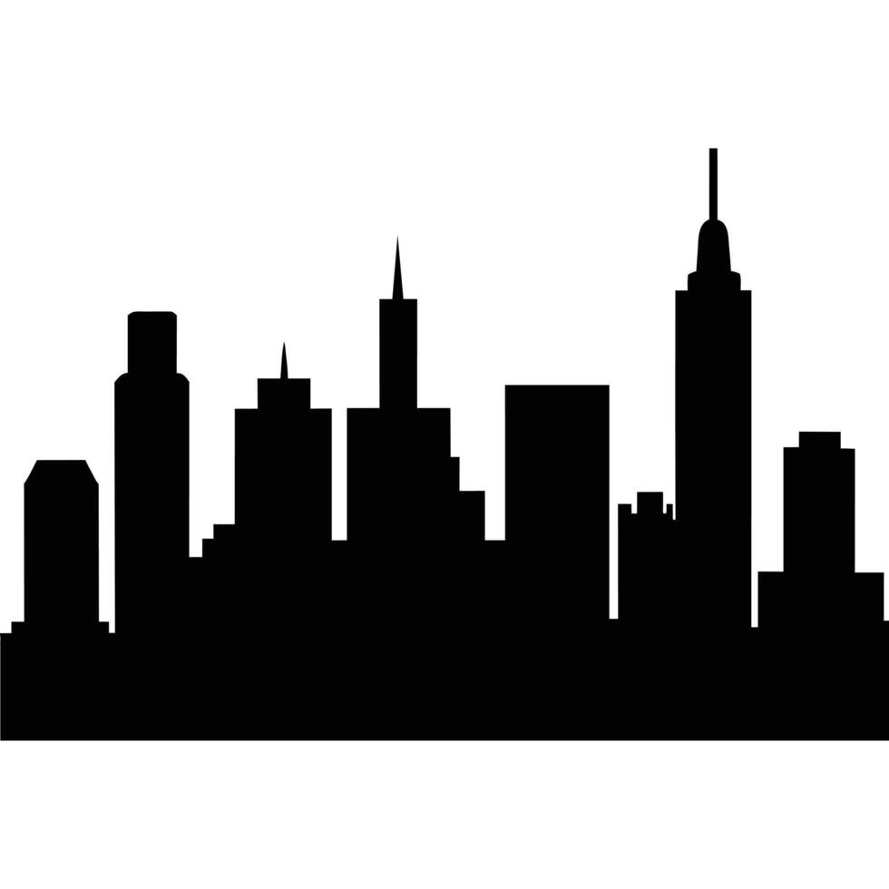 City Skyline Silhouette featuring high resolution on a white background vector