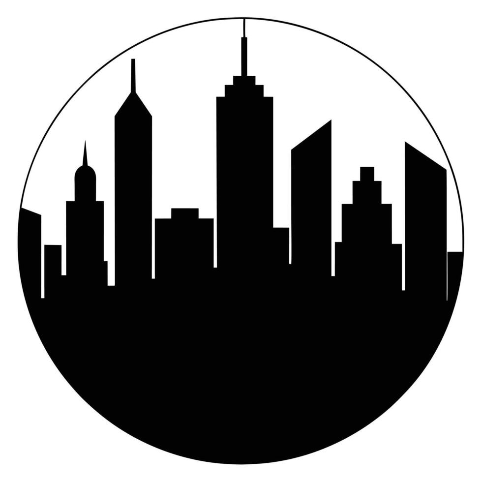 City Skyline Silhouette featuring high resolution on a white background vector
