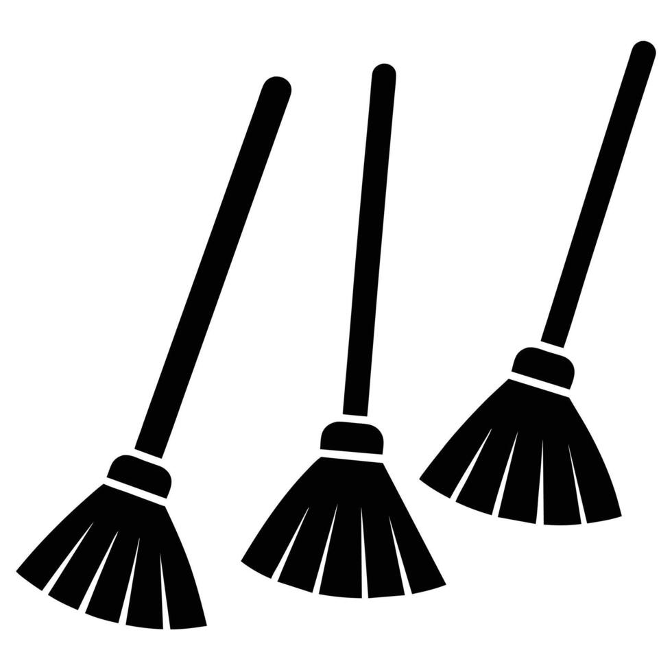 Broom icons sketch art illustration vector