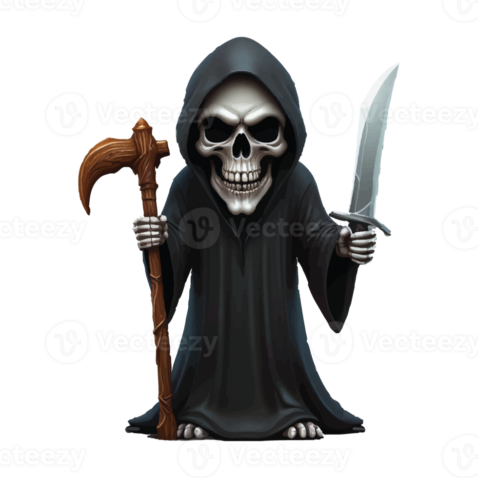 3d cartoon illustration design of the angel of death png