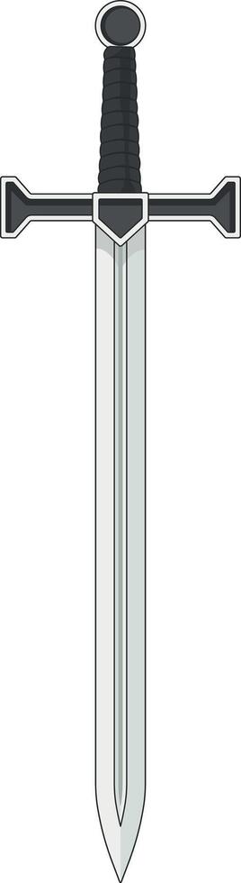 sword drawing with black outline without background vector