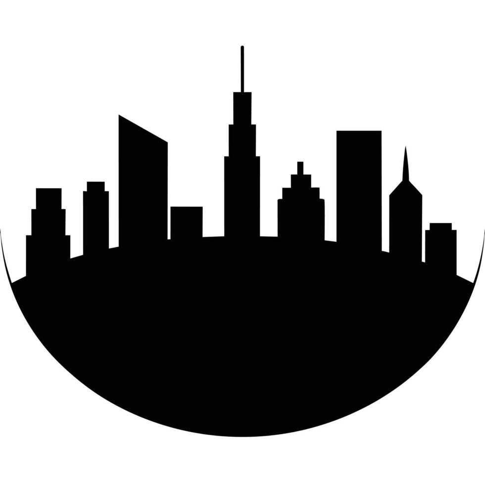 City Skyline Silhouette featuring high resolution on a white background vector