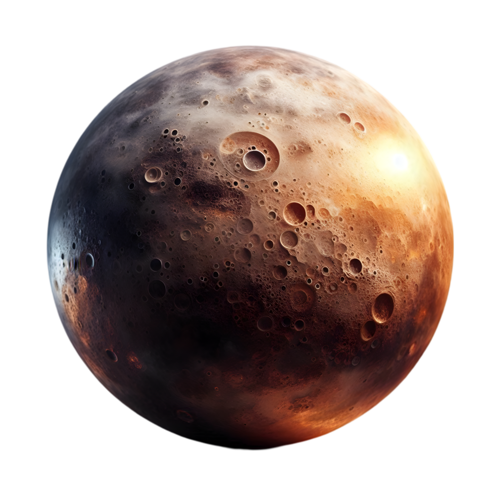 Planet mars, with a red and orange color isolated from background png