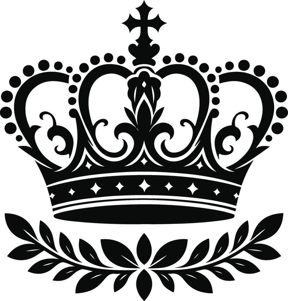 a black and white illustration of a crown vector