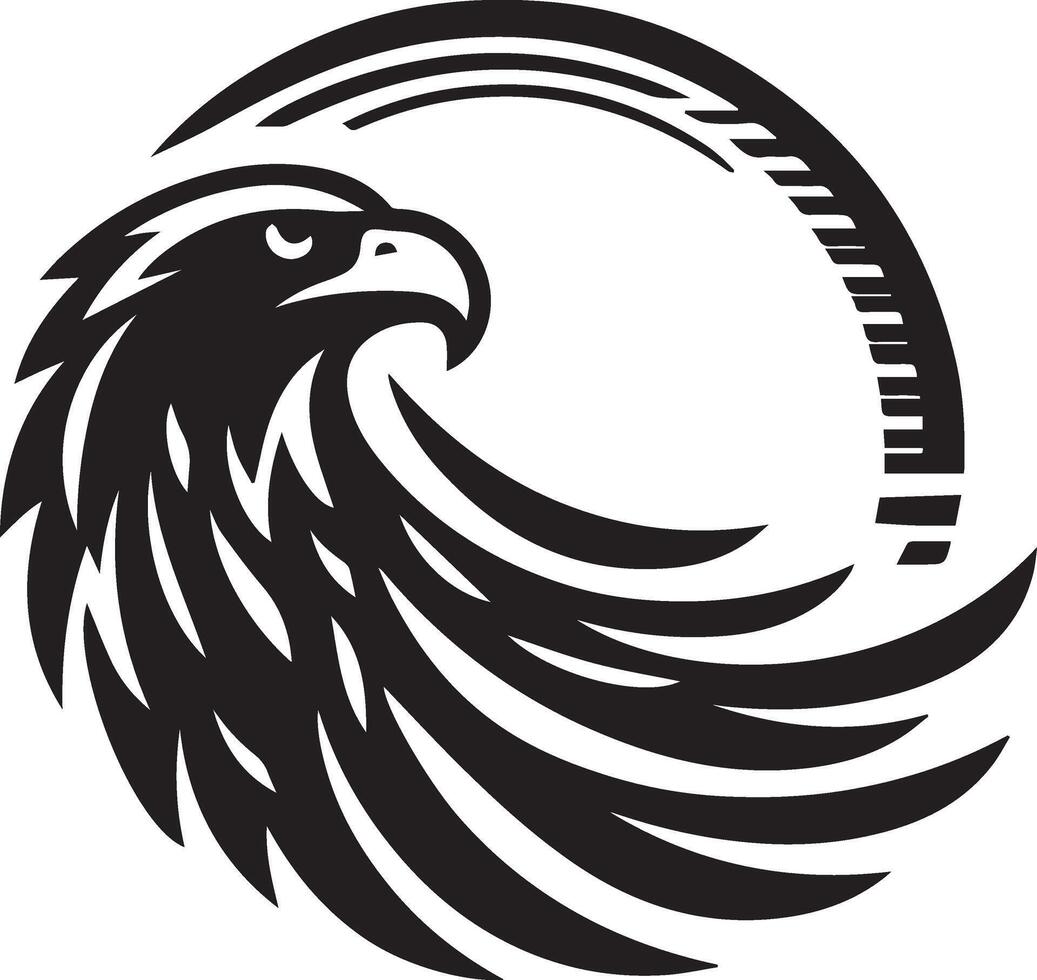 an eagle logo with a black and white design vector