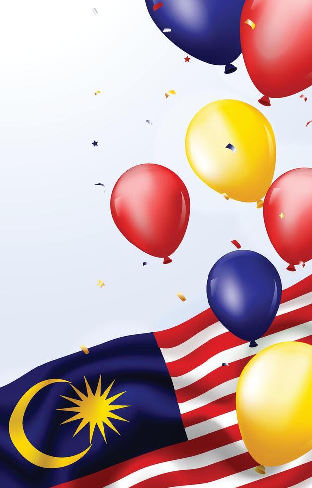 Malaysian Independence Day Celebration Poster Background vector