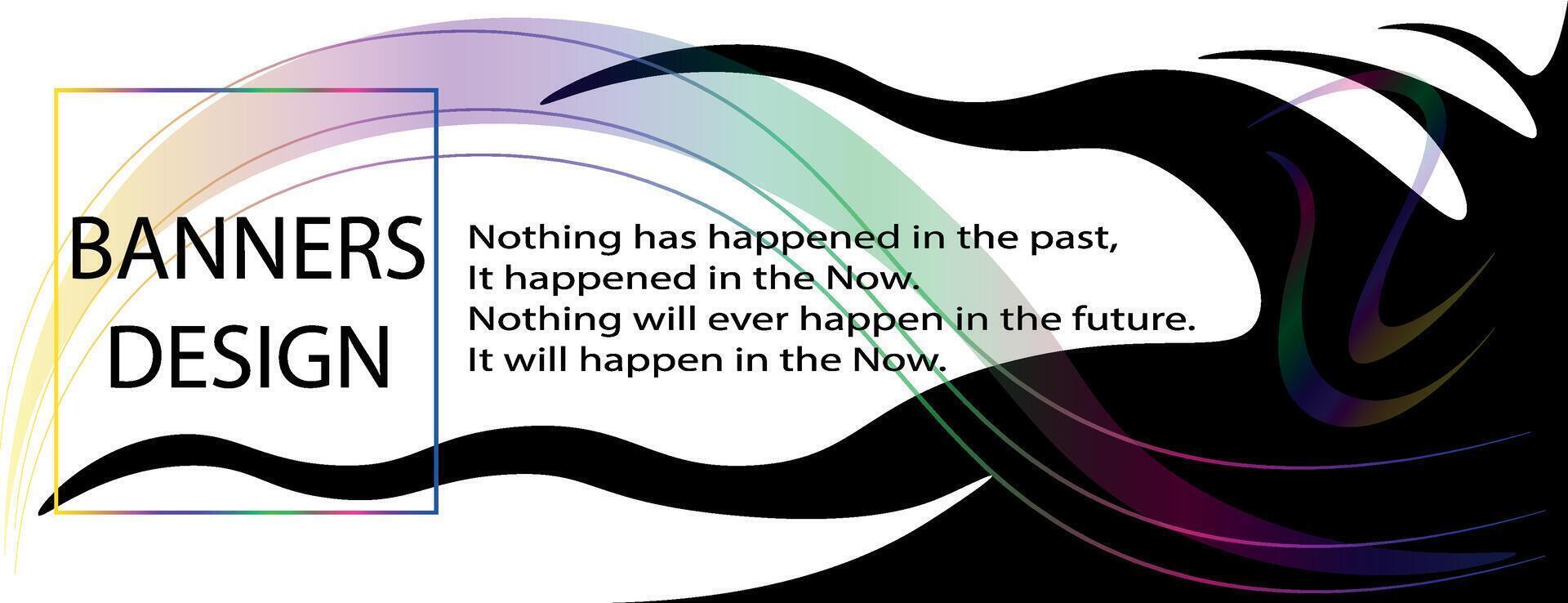 Banner with black and colored waves. Can be used for any kind of design advertising. vector