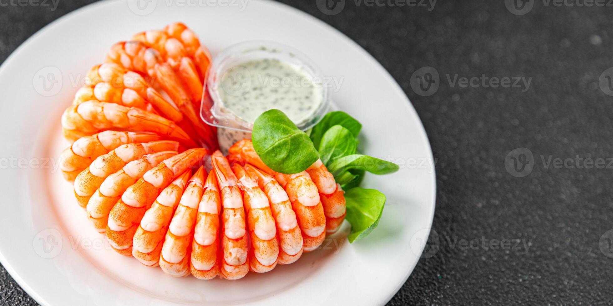 shrimp fresh seafood cooking meal food snack on the table copy space food background rustic top view photo