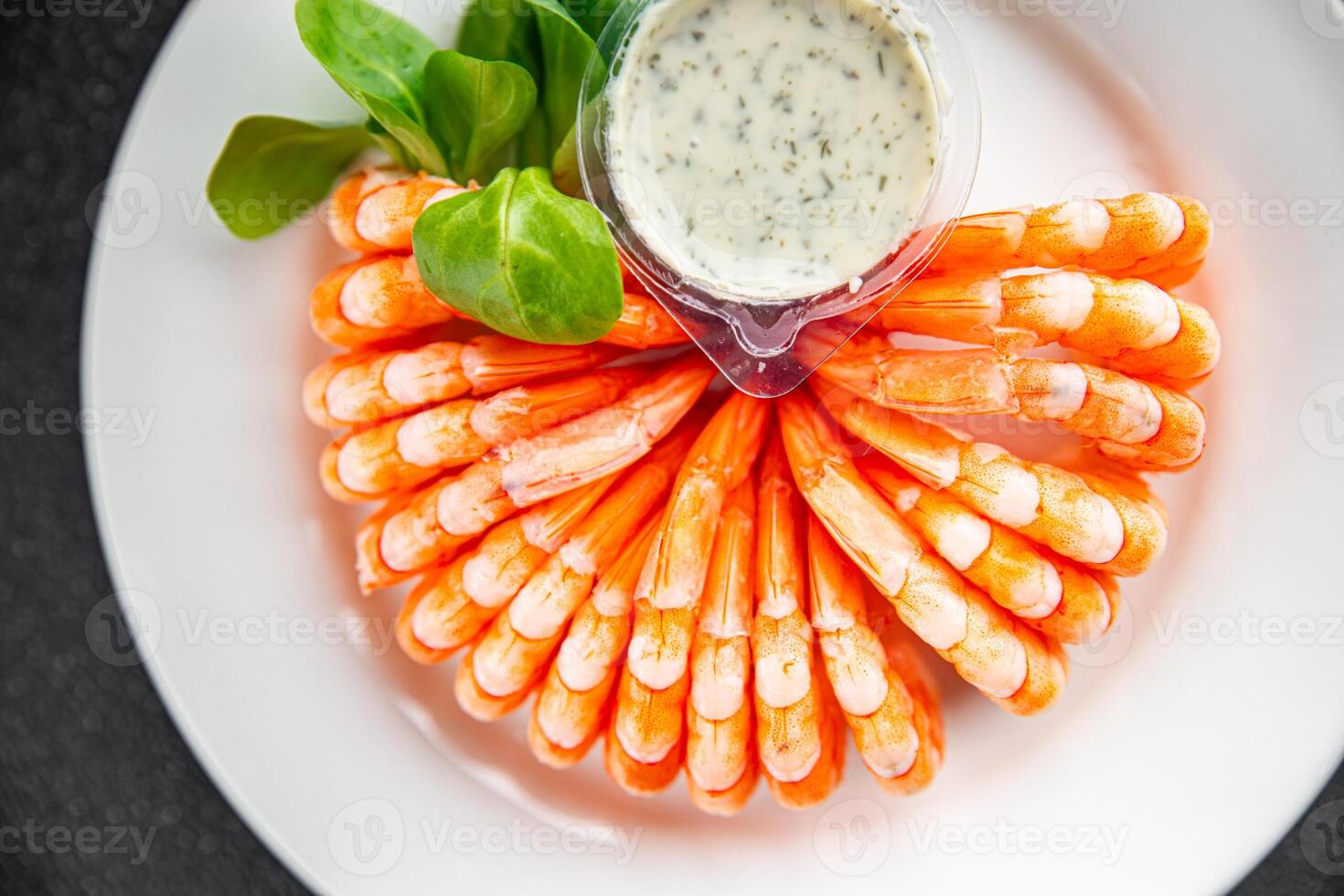 shrimp ready to eat fresh cooking appetizer meal food snack on the table copy space food background rustic photo