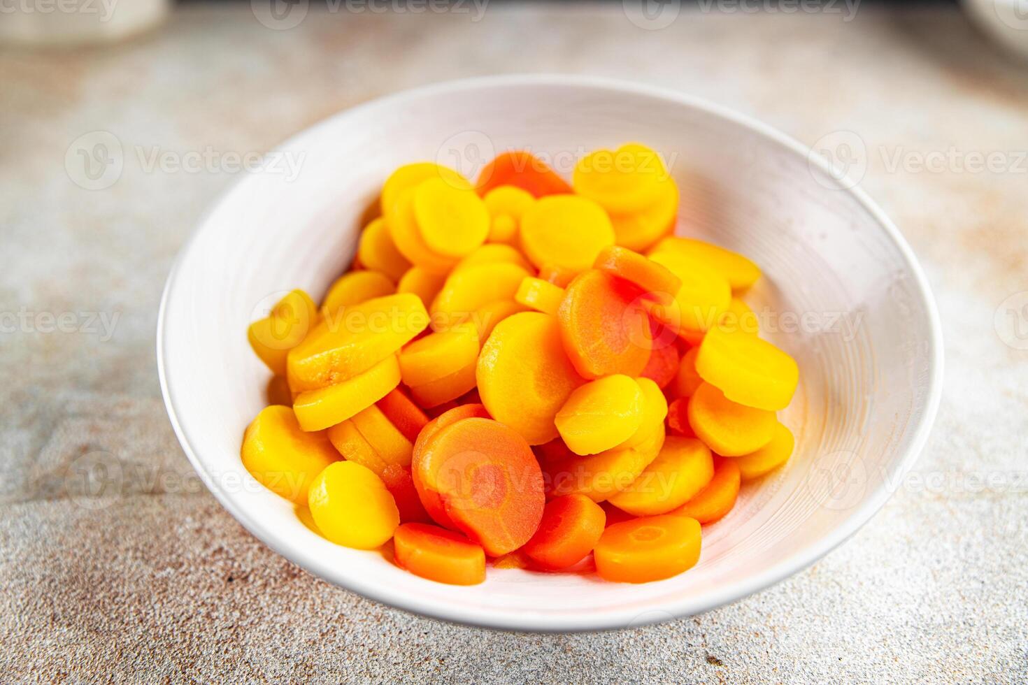 carrot salad carrot slice vegetable carrots cut rings fresh cooking meal food snack on the table copy space food background rustic top view photo