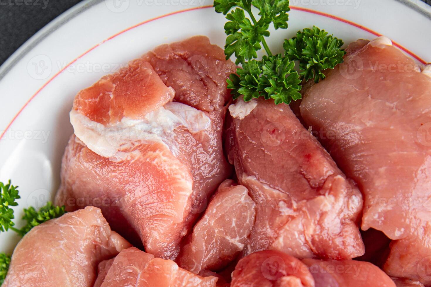 pork raw meat pulp fresh cooking meal food snack on the table copy space food background rustic top view photo