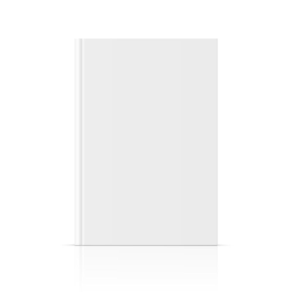 Closed vertical hardcover book, brochure, catalog or magazine mockup vector