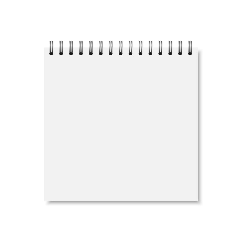 white realistic closed notebook cover. vector