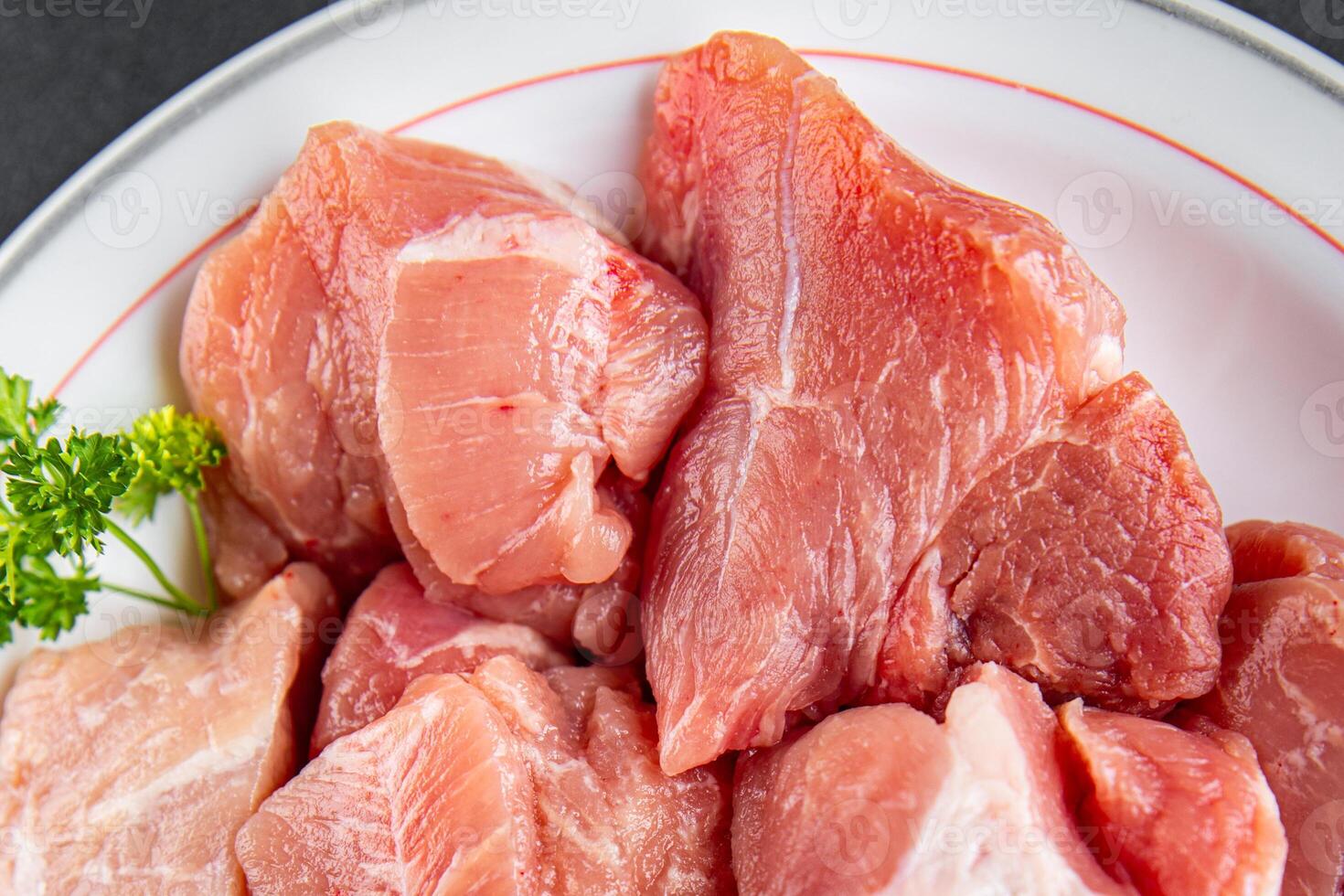pork meat raw fresh pulp cooking meal food snack on the table copy space food background rustic top view photo