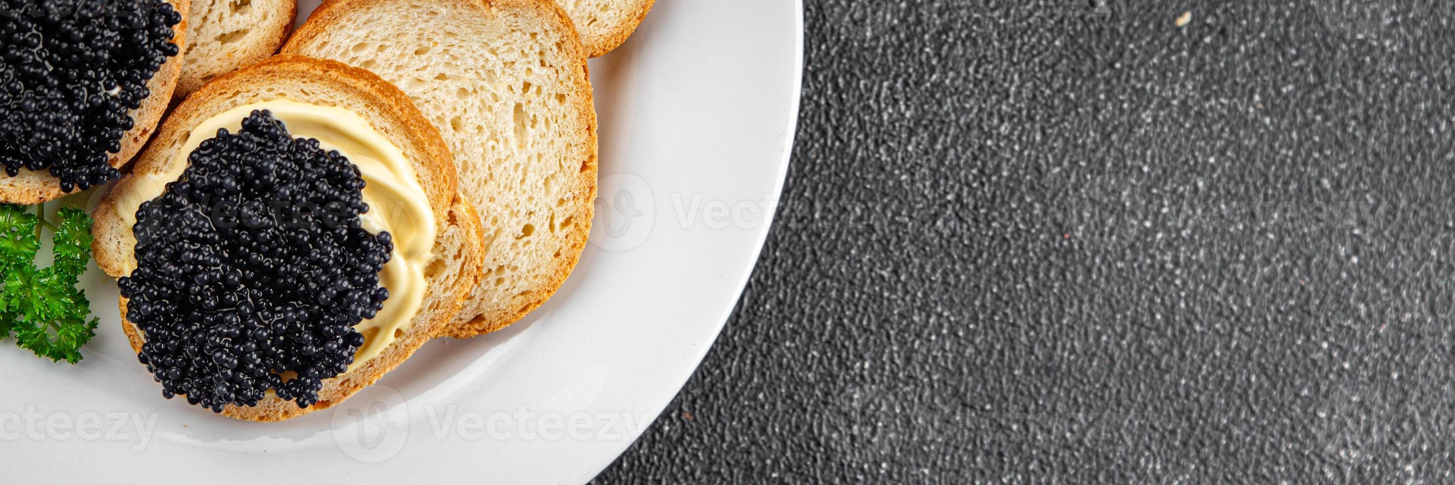 lumpfish caviar seafood black caviar natural fresh appetizer meal food snack on the table copy space food background rustic top view photo