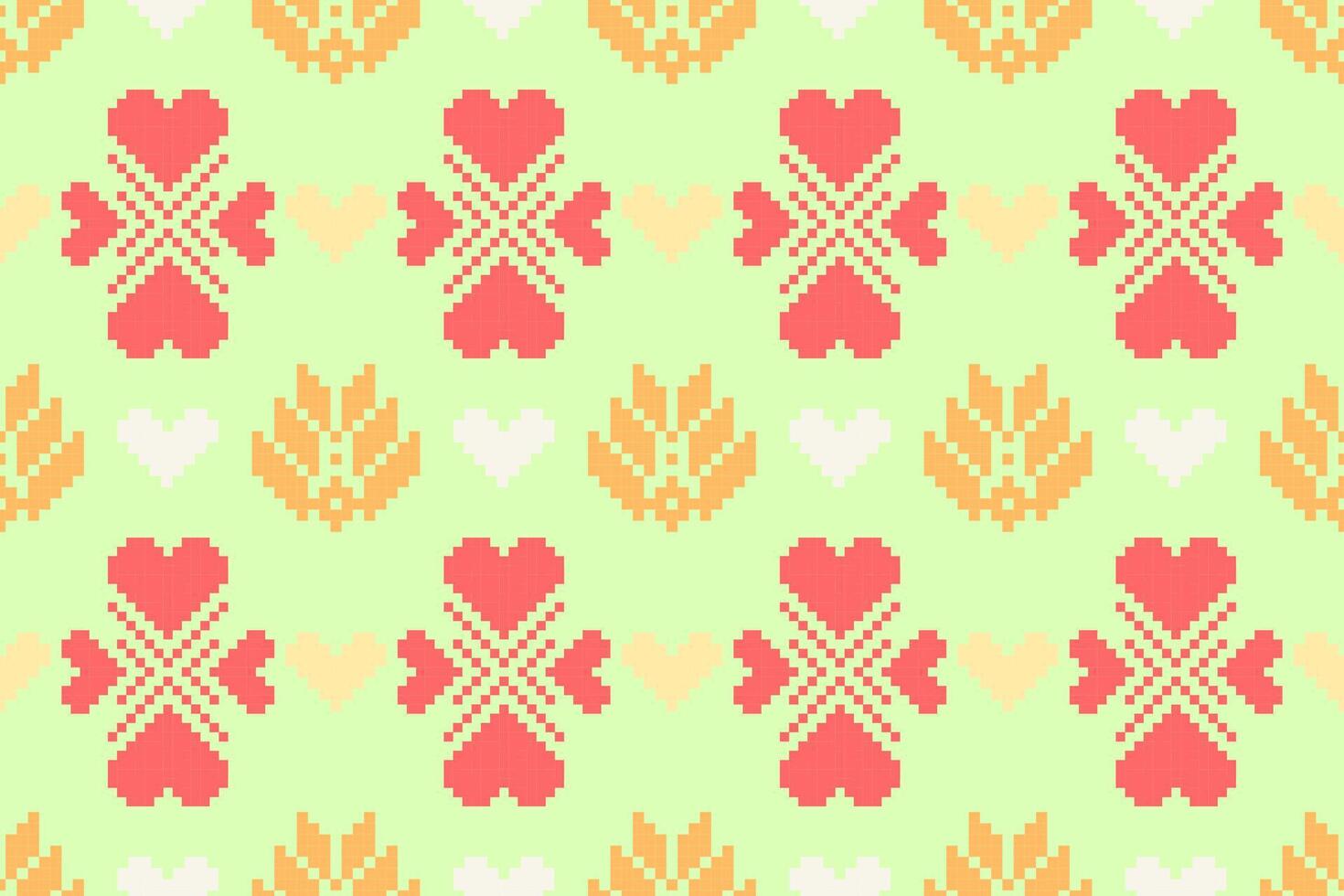 Pixel ethnic pattern oriental traditional. design fabric pattern textile African Indonesian Indian seamless Aztec style abstract illustration vector