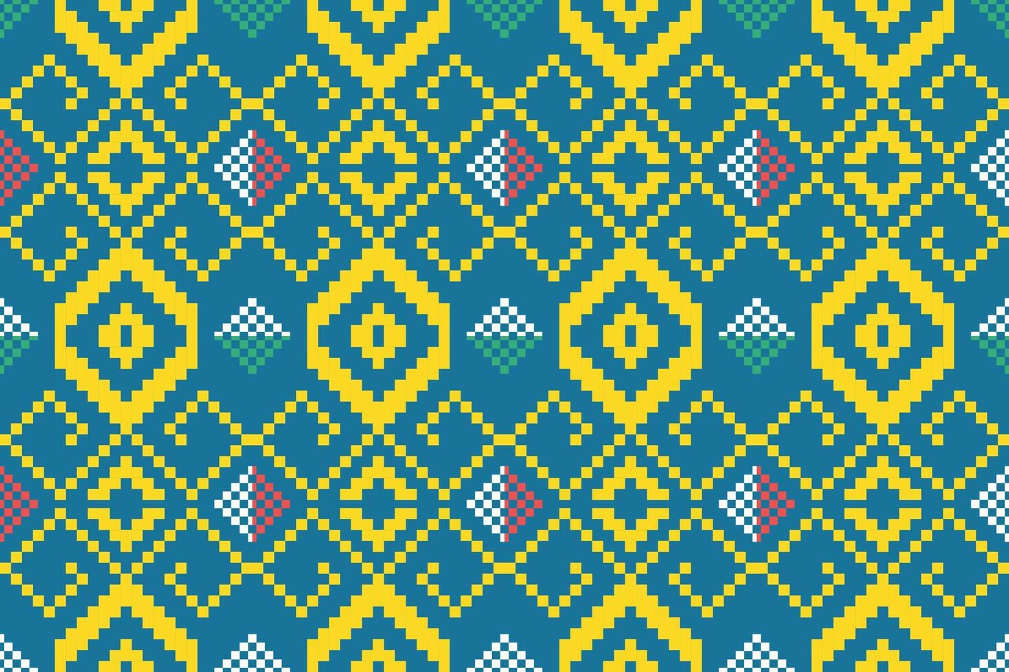 Pixel ethnic pattern oriental traditional. design fabric pattern textile African Indonesian Indian seamless Aztec style abstract illustration vector