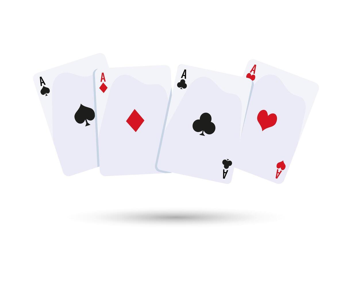 Casino background, playing cards, aces on a white background. Illustration vector