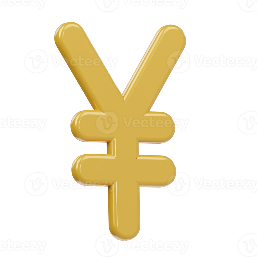 Yen icon 3d render illustration png