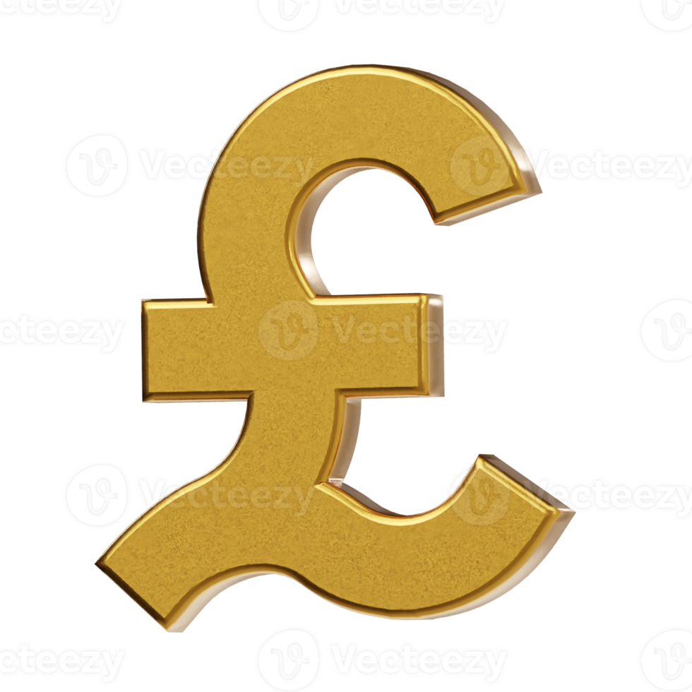 Pound icon 3d render illustration png