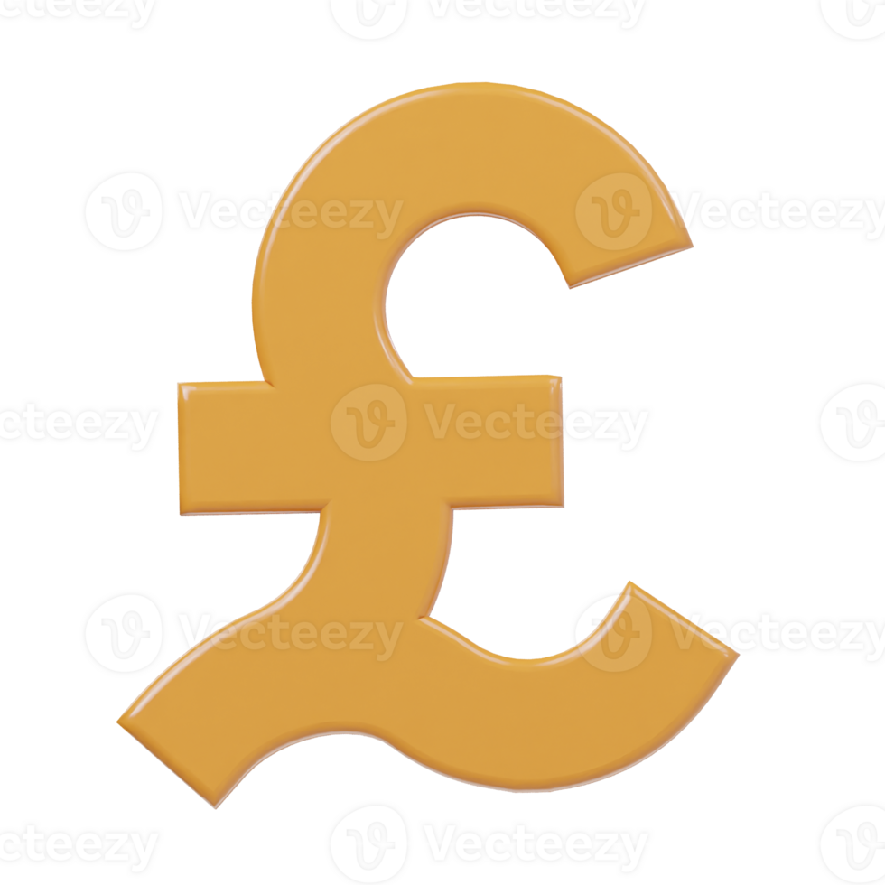 Pound icon 3d render illustration png