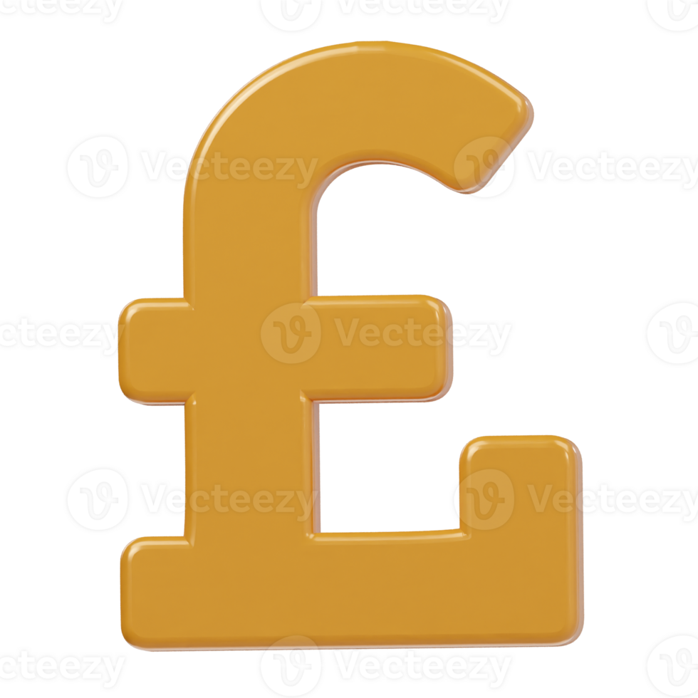 Pound icon 3d render illustration png