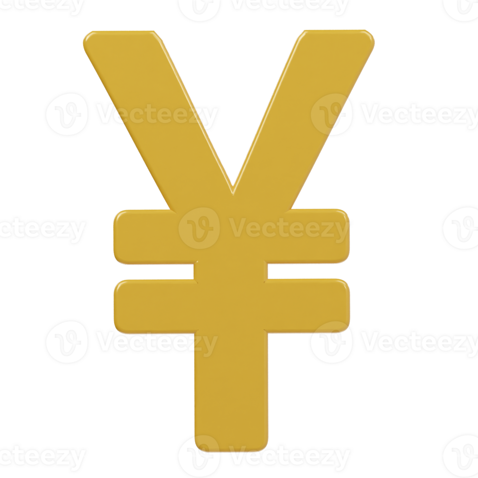 Yen icon 3d render illustration png