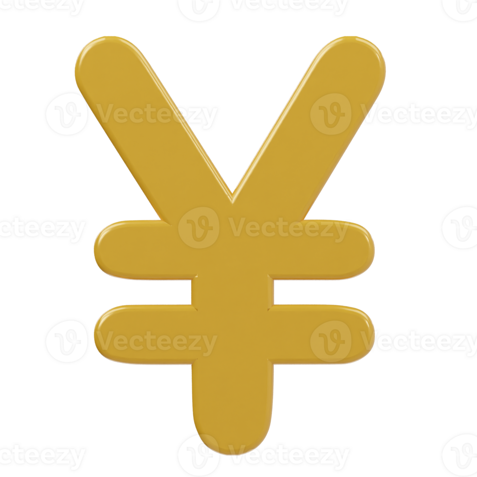 Yen icon 3d render illustration png