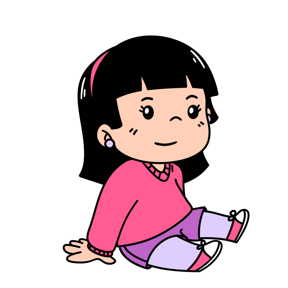 Child Sitting Smiling Happy png