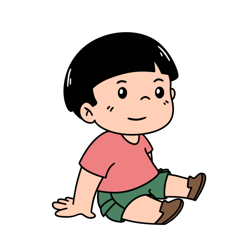 Child Sitting Smiling Happy png