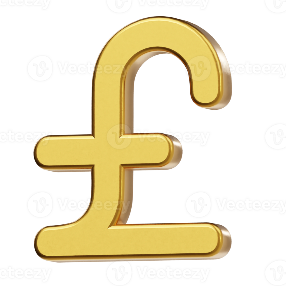 Pound icon 3d render illustration png