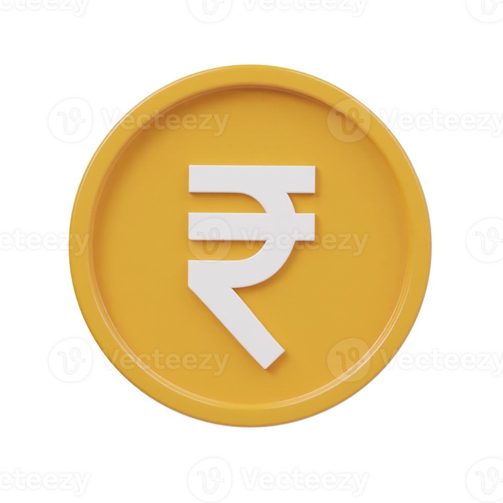 Rupee icon 3d render illustration png