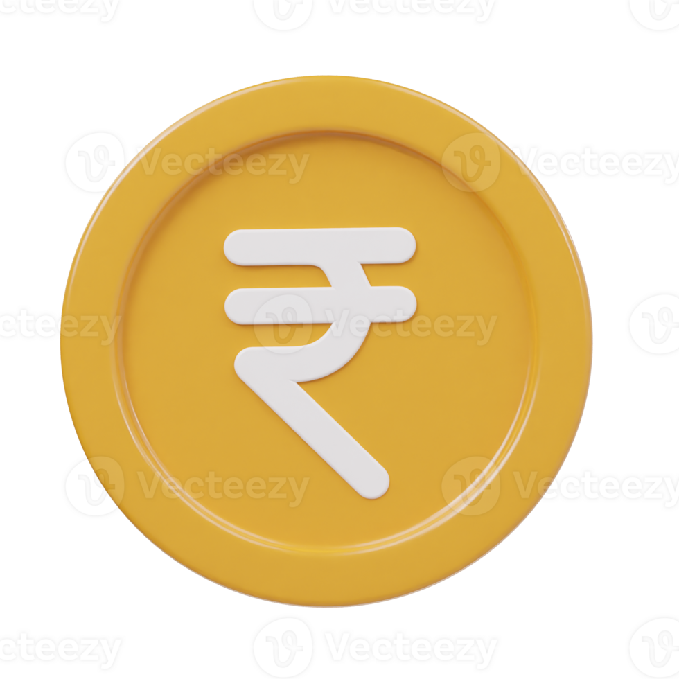 Rupee icon 3d render illustration png