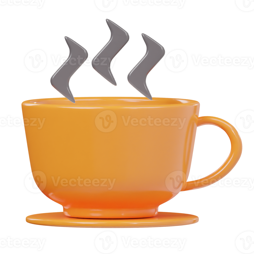 Hot tea icon 3d render illustration png