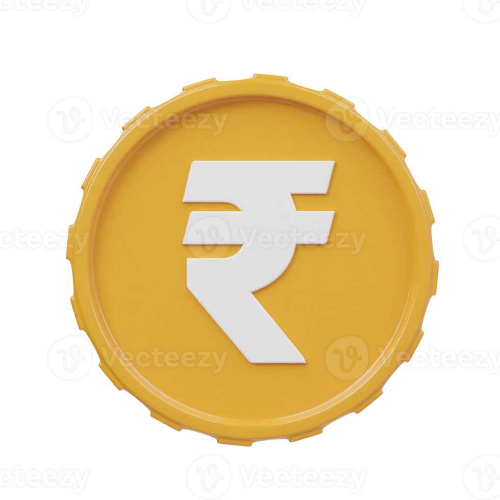 Rupee icon 3d render illustration png