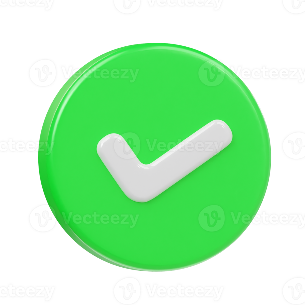 Accept icon 3d render illustration png