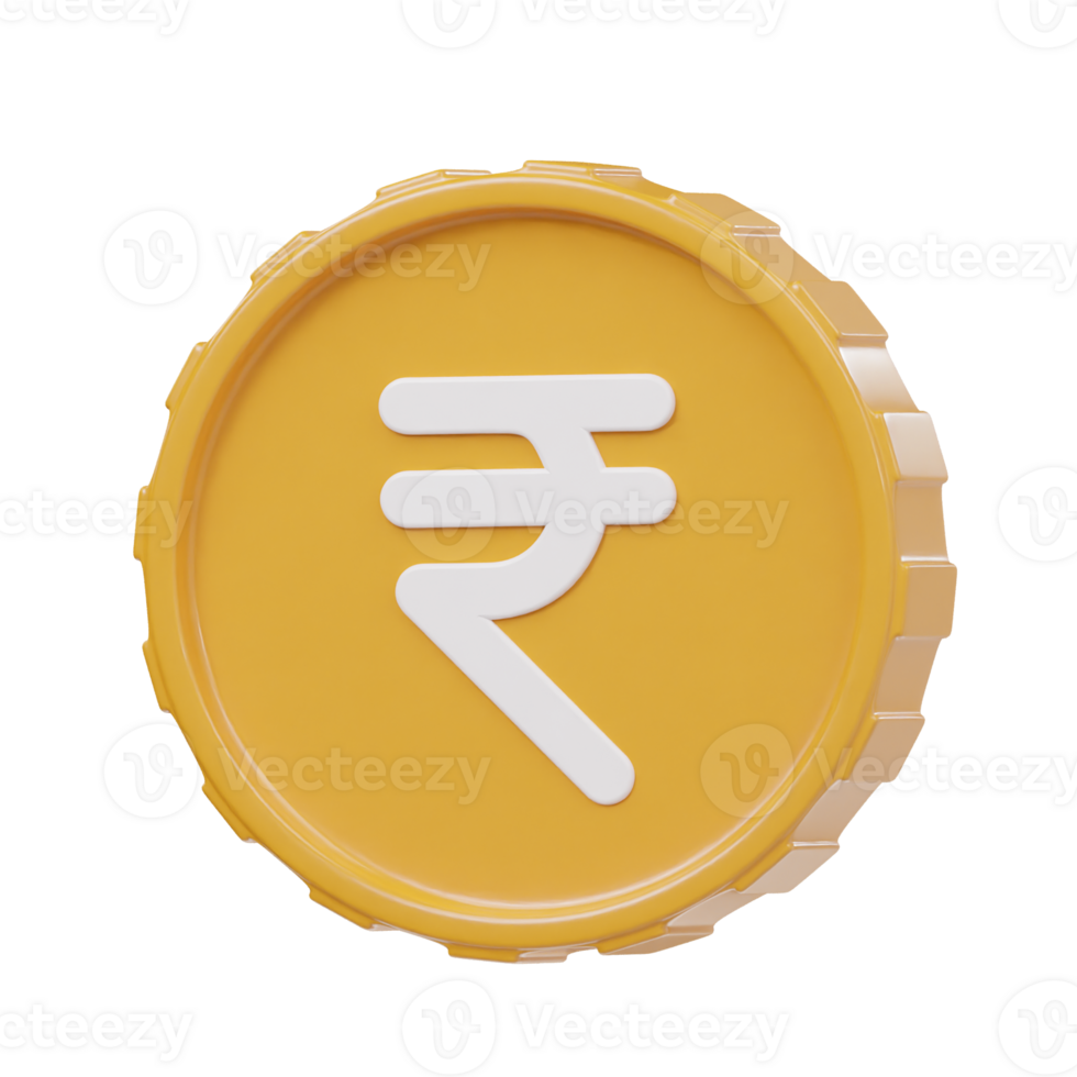 Rupee icon 3d render illustration png