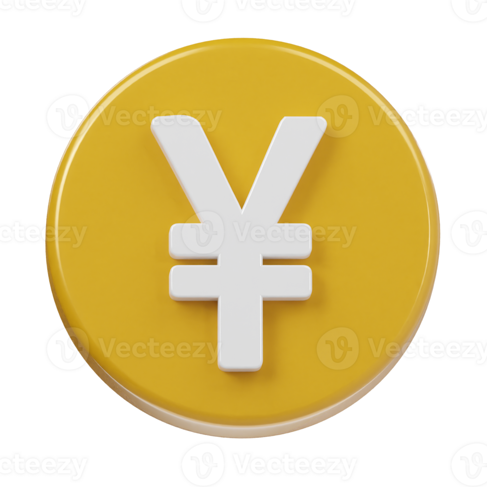 Yen icon 3d render illustration png