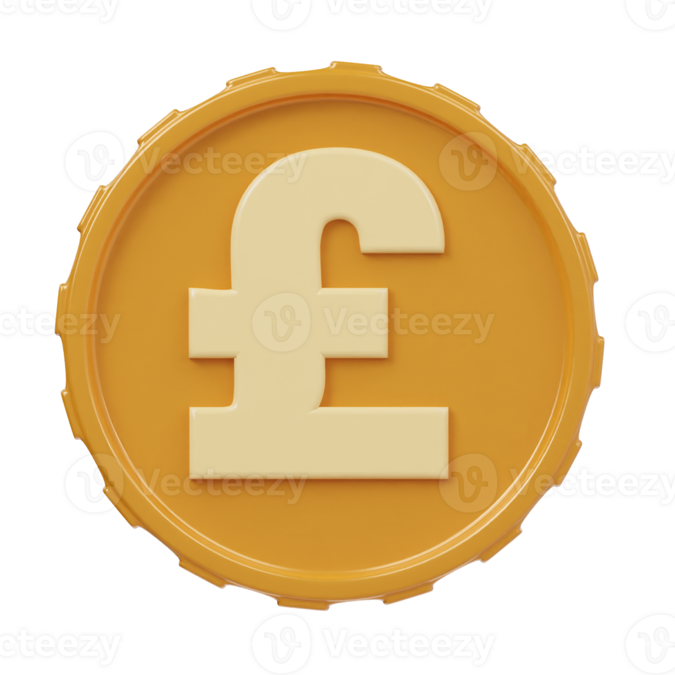 Pound icon 3d render illustration png