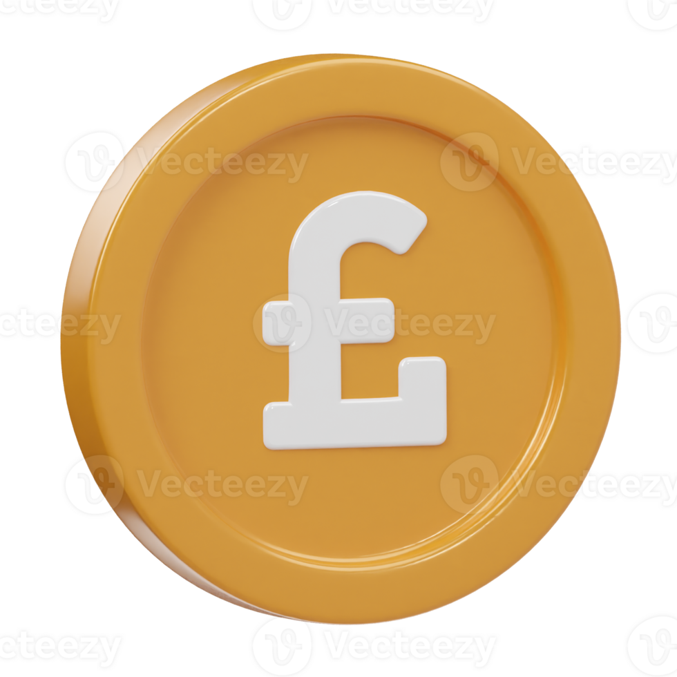 Pound icon 3d render illustration png