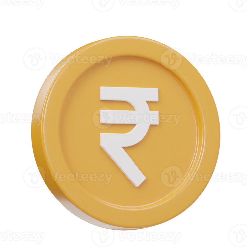 Rupee icon 3d render illustration png