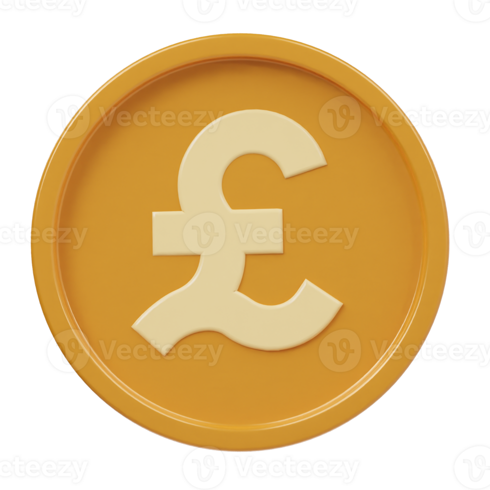 Pound icon 3d render illustration png