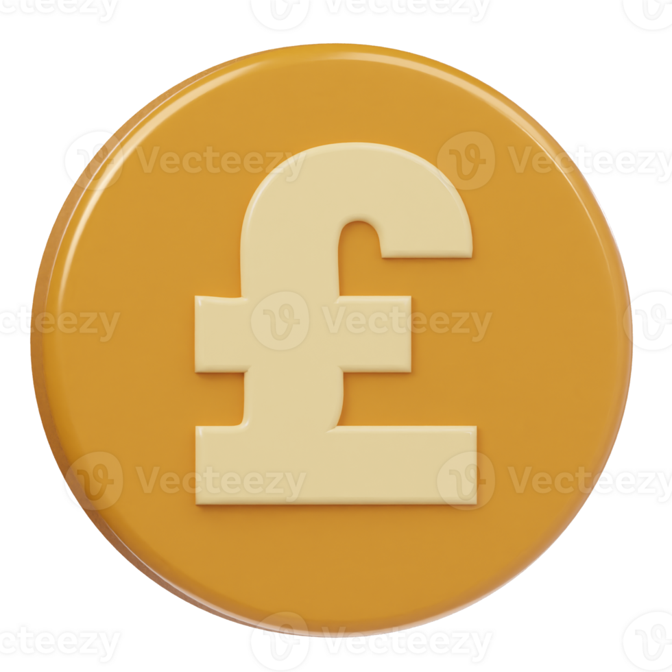 Pound icon 3d render illustration png