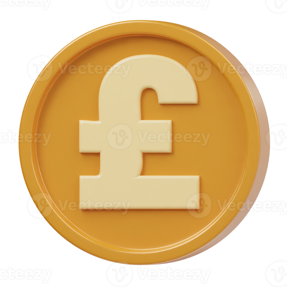 Pound icon 3d render illustration png