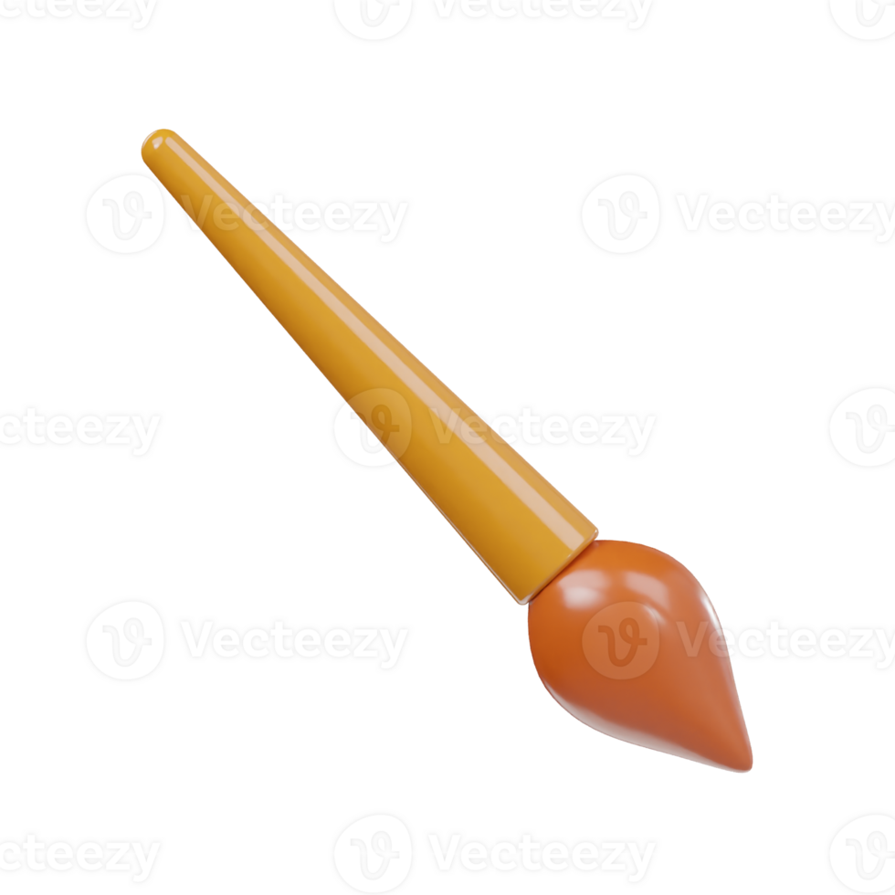 Paint brush icon 3d render illustration png
