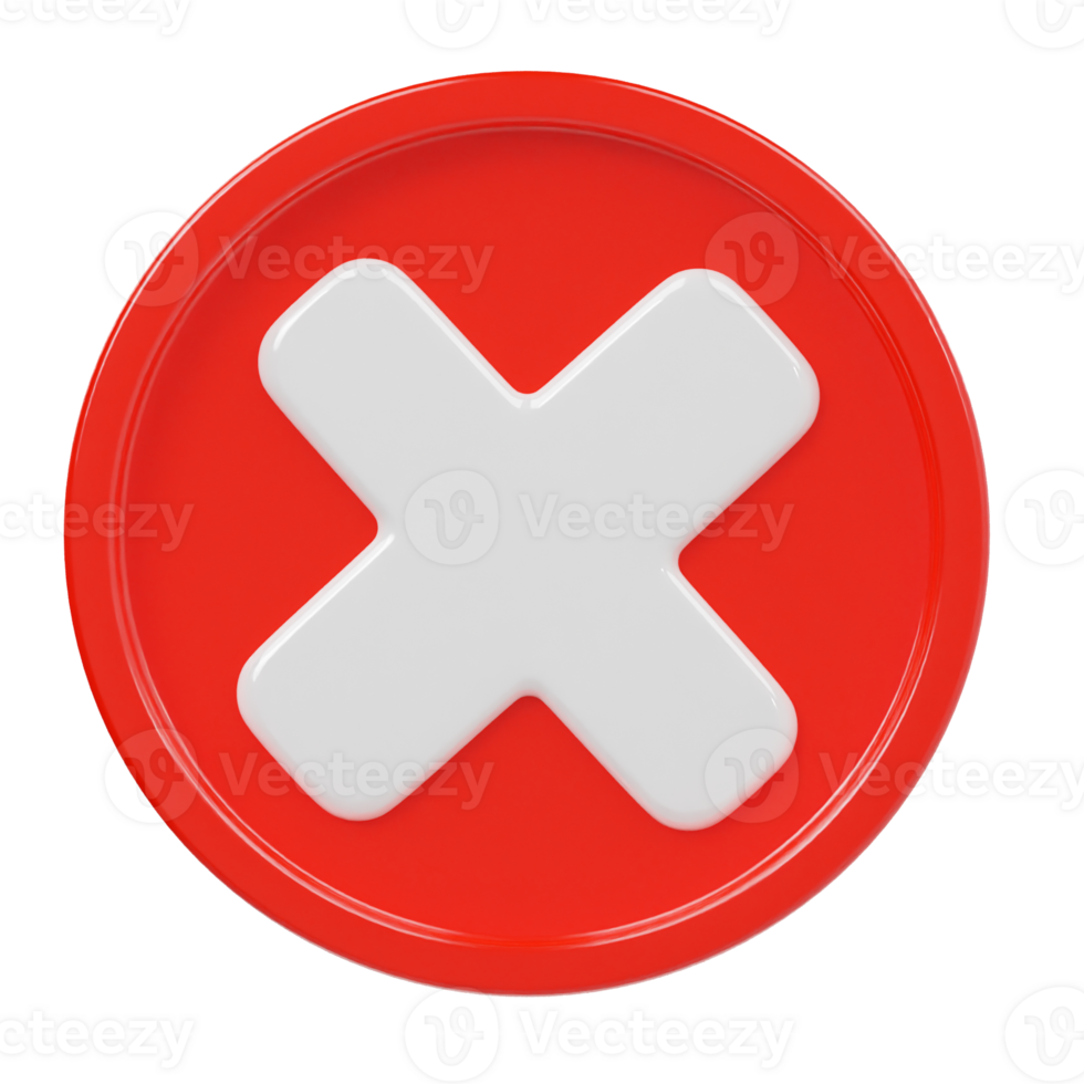 Reject icon 3d rener illustratio png