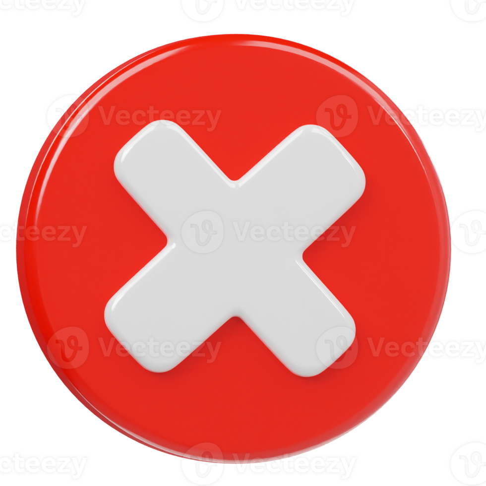 Reject icon 3d rener illustratio png